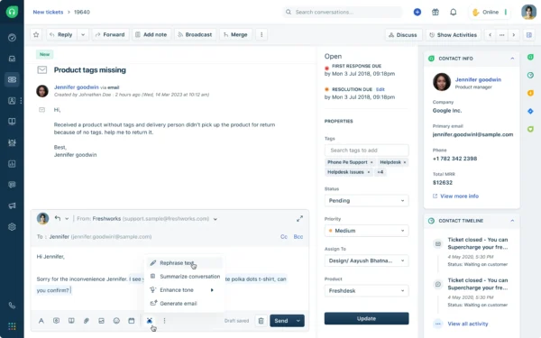 L'intelligenza artificiale nel ticketing Freddy AI per Freshdesk