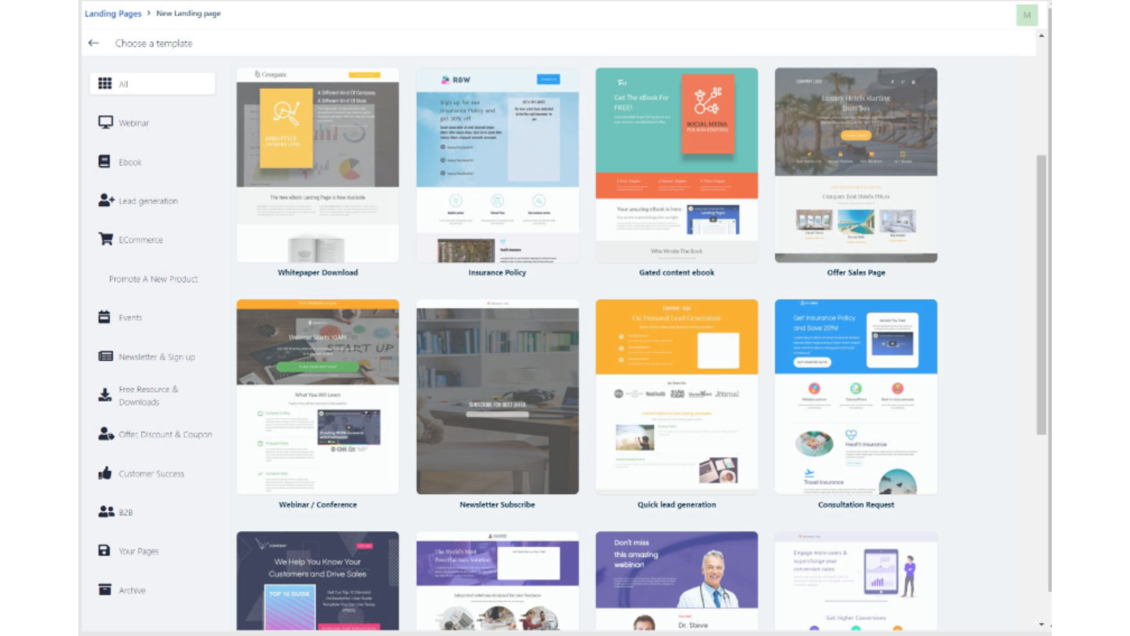 landing page